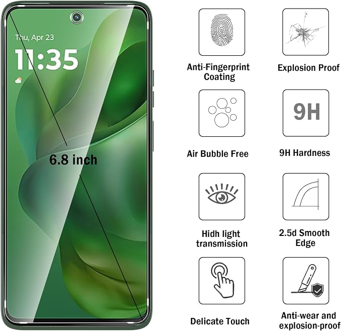 2 Pack Compatible with Moto G Power 2025 / Moto G Power 2026 Screen Protector, 9H Tempered Glass Film,HD Clear Scratch Resistant,Bubble-Free for Motorola Moto G Power 5G 2025 Screen Protector - Image 7