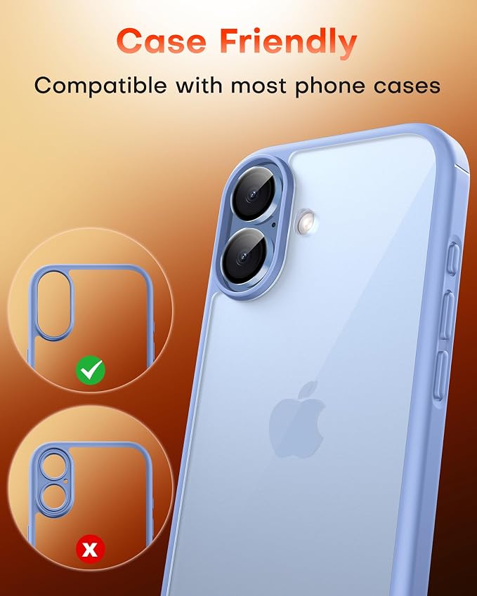 TOCOL Camera Lens Protector for iPhone 17 Tempered Glass HD Individual Scratch Resistant Camera Cover Accessories Case Friendly 2 Pack（Light Blue） - Image 7