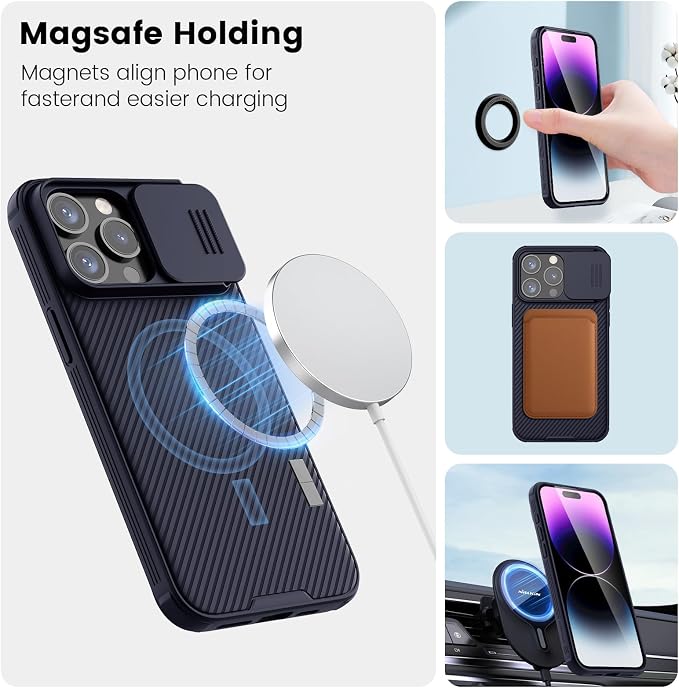 Nillkin CamShield Pro Magnetic Case for iPhone 15 Pro Max, Compatible with MagSafe, Sliding Camera Cover, Dark Purple - Image 3