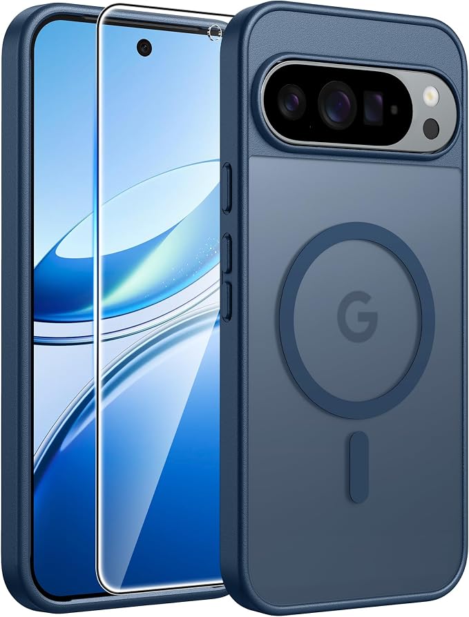 FNTCASE for Google Pixel 10 / Pixel 10 Pro Case, Compatible with Magsafe | Screen Protector, Translucent Matte, 14FT Military Grade Drop Protection, Shockproof Protective Phone Cover, Blue by FNTCASE