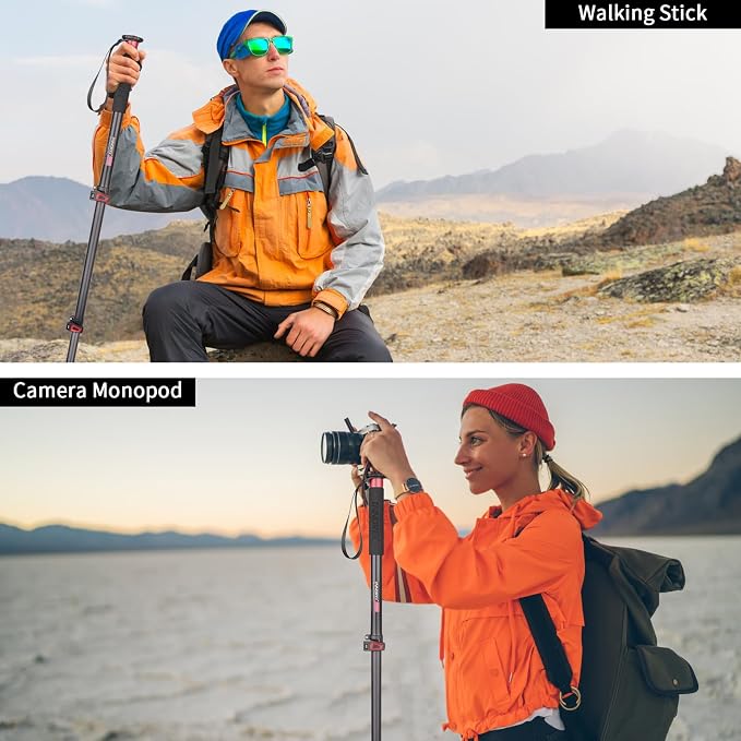 63in/160cm Camera Monopod INNOREL VM60A Aluminum Alloy Portable Compact Lightweight Travel Monopod with Fast Flip Lock for Canon Nikon Sony DSLR Camera Video Camcorder DV Photography Load 22lbs/10kg - Image 6