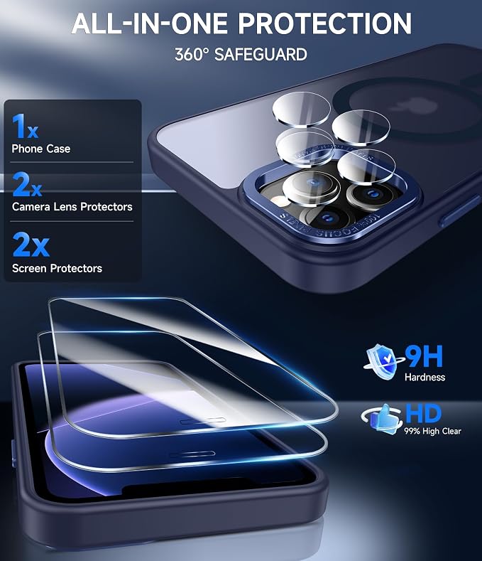 LeYi for iPhone-11-Pro Case Blue with Screen Protector X2 + Camera Cover X2[ MagSafe Compatible] Magnetic iPhone 11procase Military-Grade Protective Cases for iPhone 11Pro i Phone 11 Pro, Matte Blue - Image 2