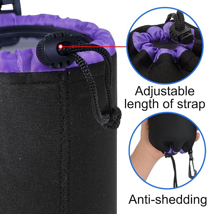 CADeN Lens Pouch Set 4 Pack Replacement Compatible for Canon, Nikon, Sony, Pentax, Olympus (Small, Medium, Large, X Large) Camera Lens Case Bag Thick Protective Neoprene Pouch Soft Plush for DSLR Lens - Image 8