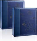 Artmag Photo Album 5x7 2 Packs Clear Pages Pockets Leather Cover Slip Slide in Photo Album Book Each Holds 50 Vertical 5x7 Photos Picture Book for Wedding Family (Blue) by Artmag