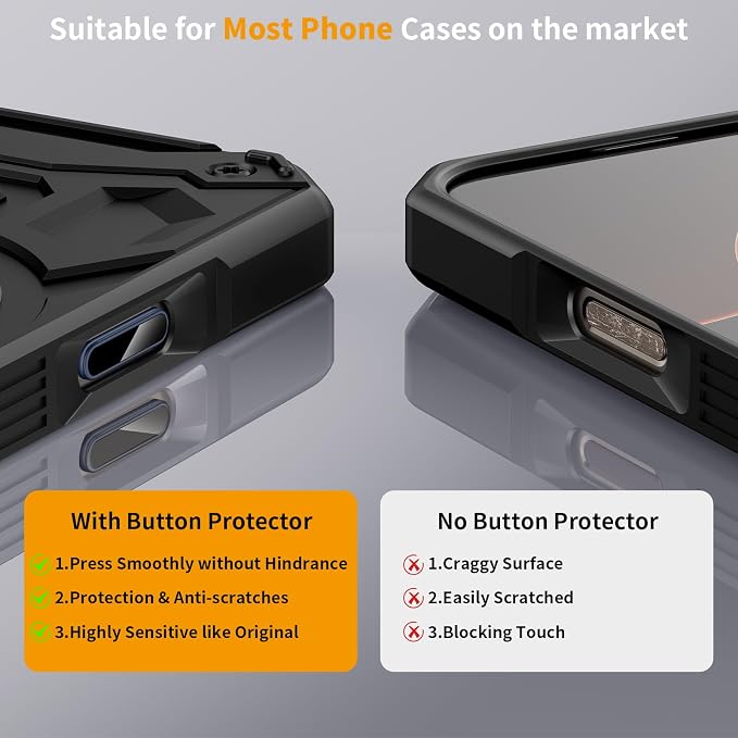 AMANECER 2 Pack Camera Control Button Protector for iPhone 17 Pro/Pro Max, Auto-Alignment Rugged Sensitive Slide Capacitive Protective Cover fit Apple Phone Side Click Touch Capture Key, Deep Blue - Image 4