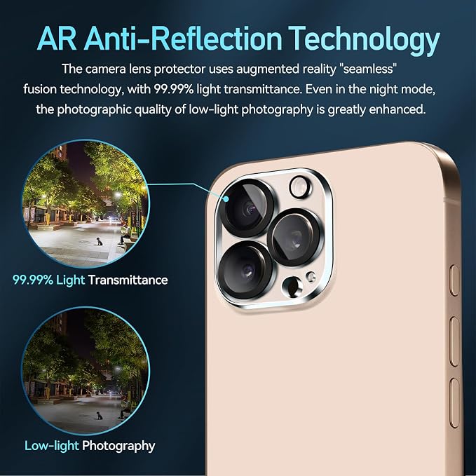 ivoler Camera Lens Protector for iPhone 14 Pro Max/14 Pro, 4-Pack | Screen Protector Tempered Glass [Case Friendly][New Rersion],Scratch-Resistant,Clear+Black Circle - Image 4