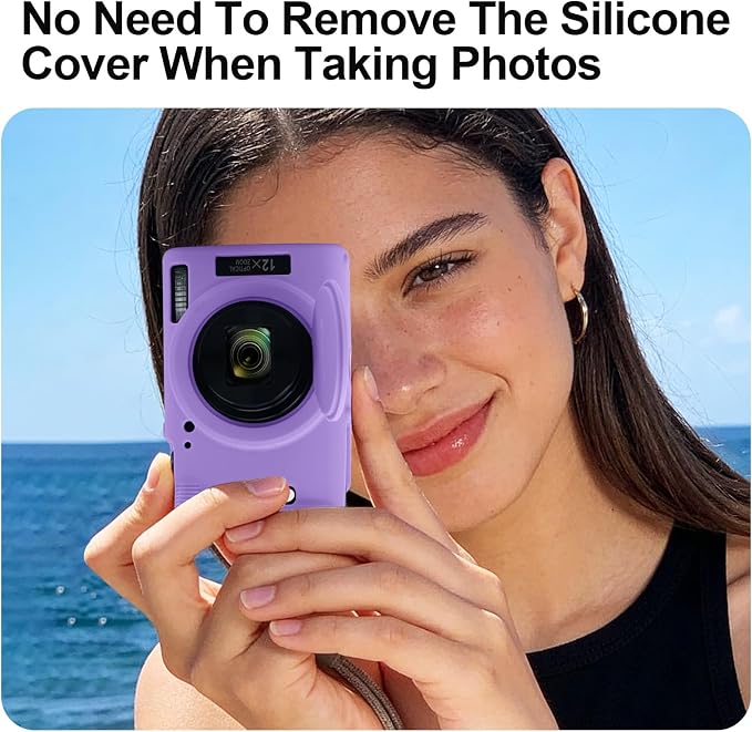 Easy Hood Camera Case for Canon ELPH 360/IXUS 285 HS/IXY 650 Camera,Purple | With Removable Lens Cover,Soft Silicone Protective Case,Anti-Scratch,Dustproof,Shockproof,Enhanced Grip,Camera Accessories - Image 7
