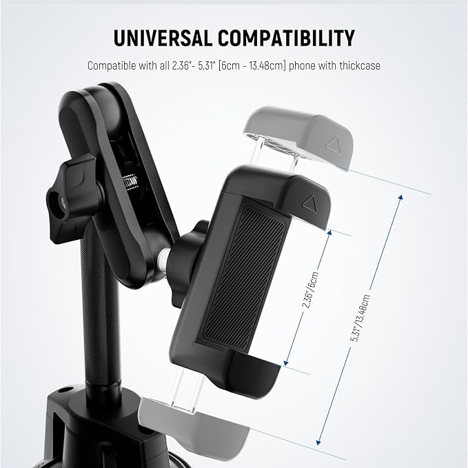 NEEWER Phone Holder for Your Car, 360° Rotating Vacuum Suction Cup Metal Cell Phone Mount Extended Magic Arm Compatible with iPhone Samsung for Windshield Skylight Navigation Video Recording, PA137 - Image 6