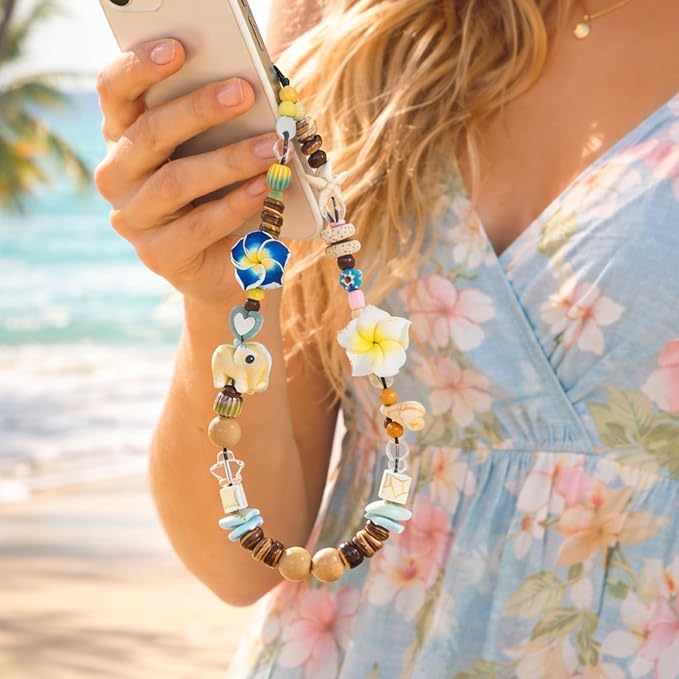 Cute Beaded Camera Wrist Strap for Phone, Digital Camera Charm Lanyard, Pearl Beaded Chain for Bag Keychain Gift - Image 8