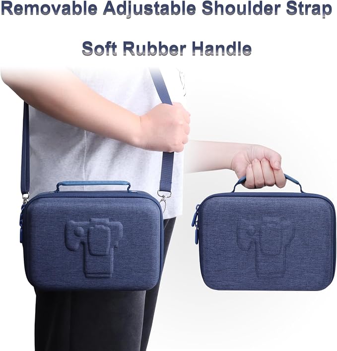 Small Camera Case Bag for Canon EOS Rebel T7/R50//R100 DSLR Camera Navy | Hard Carrying Travel Case for Canon EOS Rebel T7/R50//R100/R6 Mark II/R8/R6 Mark III/R50 V/T6/R10/R5 Mark II DSLR SLR Camera - Image 6