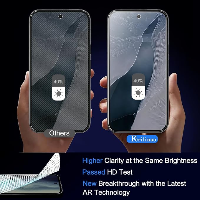 Ferilinso 3 Pack Privacy Screen Protector for Google Pixel 11 Pro | 9H+ Tempered Glass, Military-Grade Shatterproof, Anti-Scratch, HD, Case Friendly, Easy Installation Bubble Free - Image 3