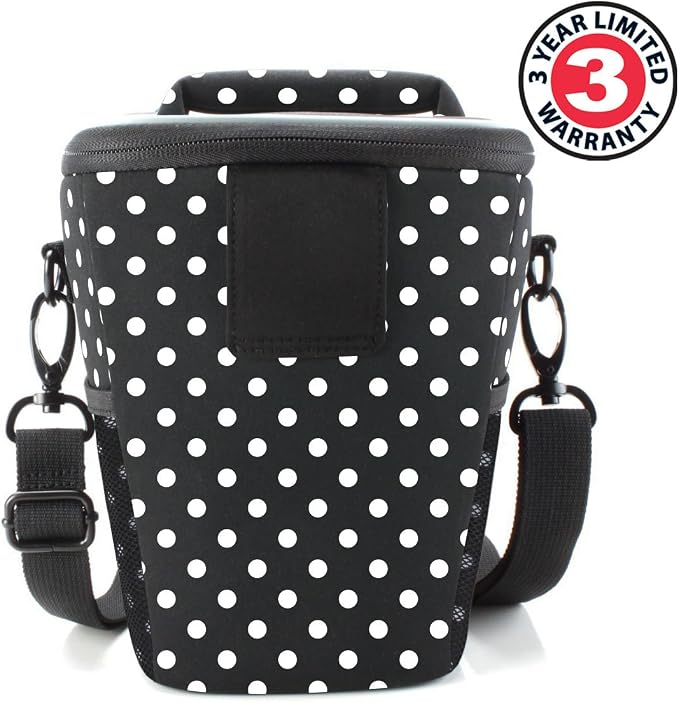USA Gear DSLR Camera Case for Men and Women with Top Loading Accessibility, Adjustable Shoulder, Small Camera Sling Bag, Padded Handle - Camera Holster Bag for Nikon, Canon, Panasonic (Polka Dot) - Image 5