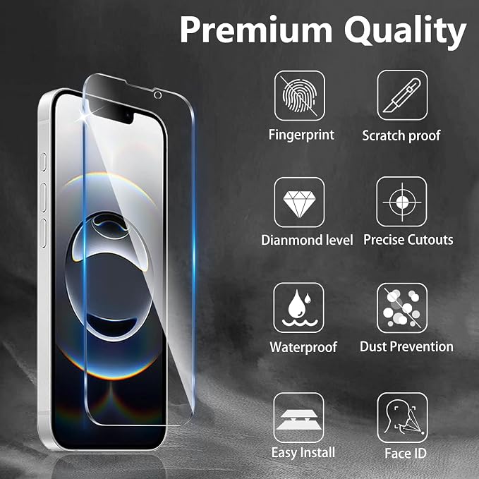 3 Pack Screen Protector Designed for iPhone 16e / 17e with 3 Pack Tempered Glass Camera Lens Protector,Ultra HD Clear,9H Hardness,Easy Install - Case Friendly,Scratch Resistant - Image 3