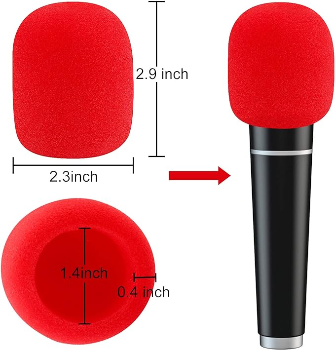 Microphone Covers Foam,20 Pack Thick Handheld Stage Microphone Windscreen Microphone Cover Foam Karaoke DJ Microphone Covers Disposable(10 Color) - Image 2