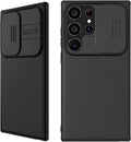 Mangix Samsung Galaxy S24 Ultra Case with Slide Camera Cover,Slim Fit Thin Polycarbonate Protective Shockproof Cover with Slide Camera Cover, Upgraded Case for Samsung Galaxy S24 Ultra (Black) by Mangix