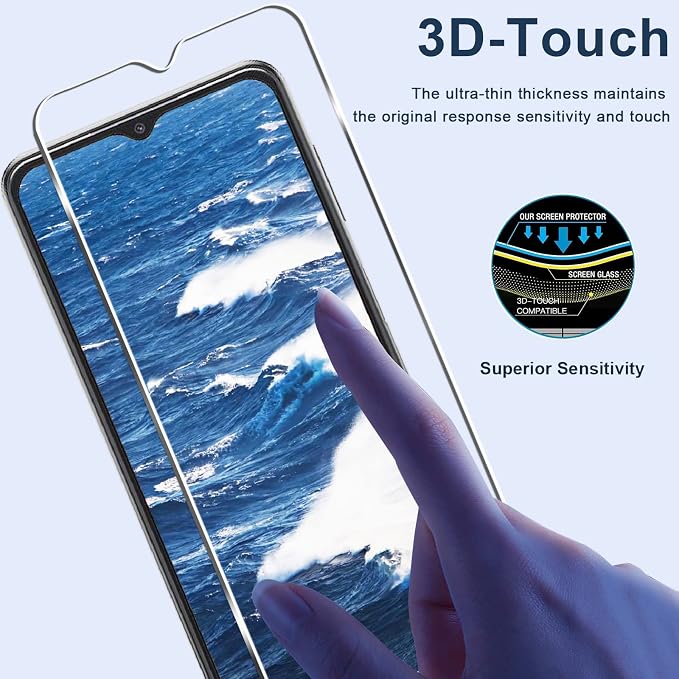 [3+3 Pack] Galaxy A13 Screen Protector with Camera Lens Protector, HD Tempered Glass Film, 9H Hardness, Anti Scratch, Easy Installation, Bubble Free, Screen Protector for Samsung Galaxy A13 4G/5G - Image 5