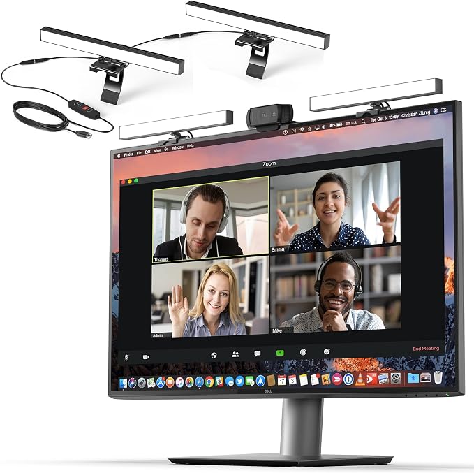 HumanCentric Video Conference Lighting - Webcam Light for Streaming LED | Monitor & Laptop Light for Video Conferencing, Zoom Lighting for Computer, Replace Ring Light for Zoom Meeting, Double Kit by HumanCentric