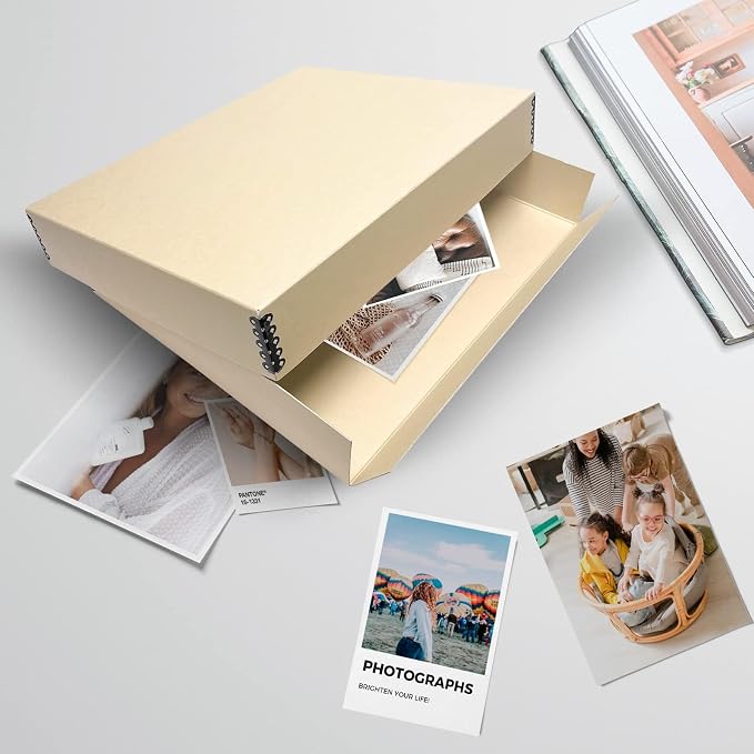 Lineco Museum Archival Storage Box, Drop Front, 14.75x18.75x3 in, Tan | Acid-Free with Metal Edge, Preserves Picture Longevity, Organize Photos, Newspapers, Prints, Documents, Crafts, DIY - Image 8