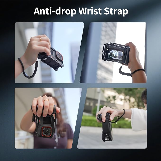 Nitze Street Snap Grip Kit for Insta360 Ace Pro 2/Ace Pro/Ace - T-IN04B | Aluminum Alloy Material, Ergonimic Design, Wrist Strap, Cold Shoe Shutter Button - Image 6