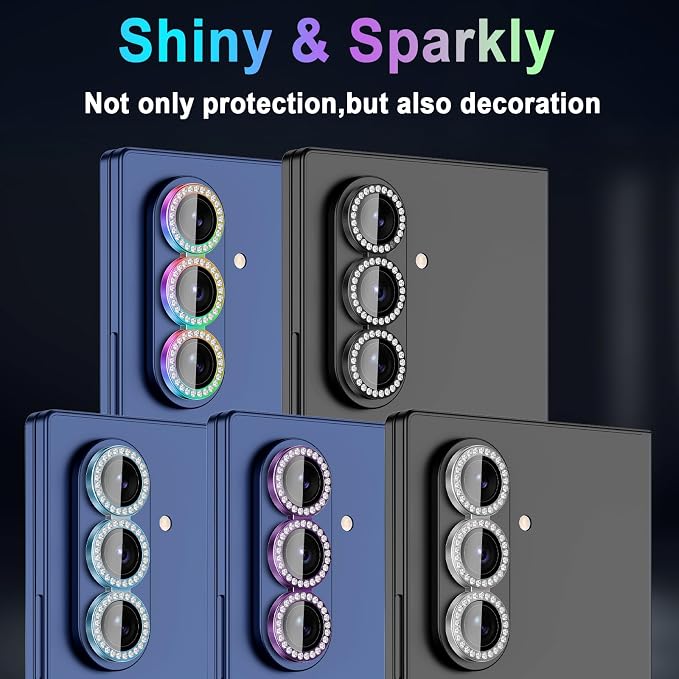 Meshine for Samsung Galaxy Z Fold 8 Ultra Camera Lens Protector,Scratch Proof,Strong Adsorption,9H Hardness with Metal Ring Camera Cover,Case Friendly,Accessories Lens Protector,Shiny Colorful - Image 7