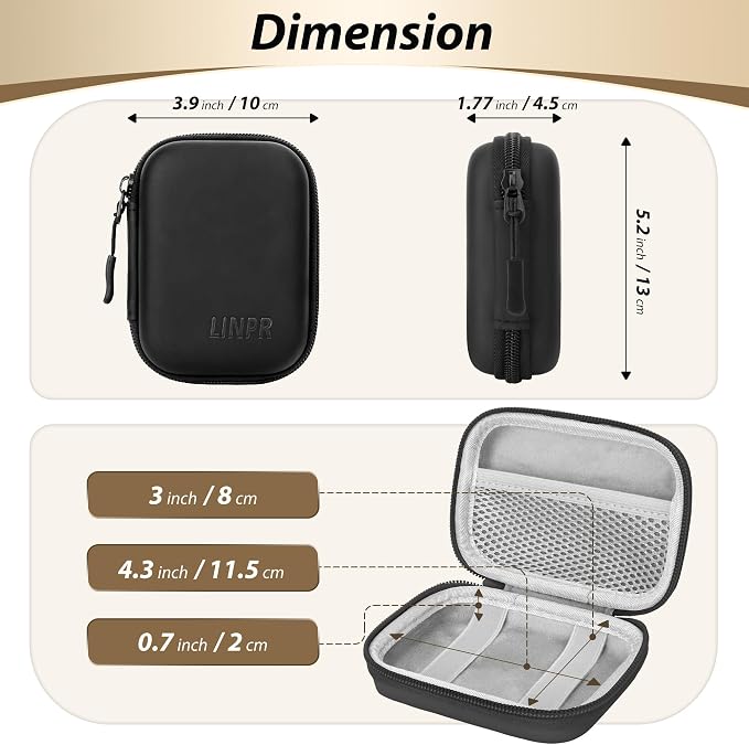 Digital Camera Case for KODAK PIXPRO FZ55/FZ45,Case Only, Matte Black | Fits CAMKORY DC403 and Canon PowerShot ELPH 360 HS Compact Digital Cameras, Small Hard Shell Camera Pouch with Mesh Pocket - Image 2