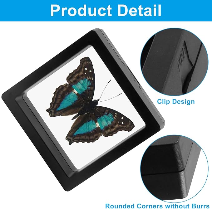3D Floating Display Case, 2.7x2.7 Inch, 20Pcs | Clear Film, Jewelry Storage Box, For Coins Fossils Rocks, Collectors - Image 4