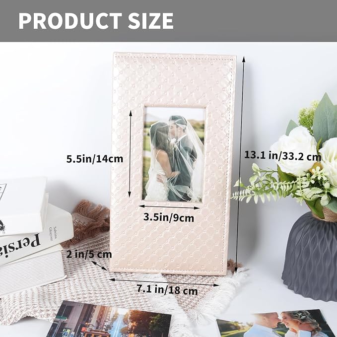 RECUTMS Photo Album 4x6 Pictures, 300 Pockets Large Capacity Picture Album | Acid-Free Black Pages, Leather Cover, Horizontal Pockets, Custom Photo Cover, Perfect for Wedding, Family&Trave - Image 2