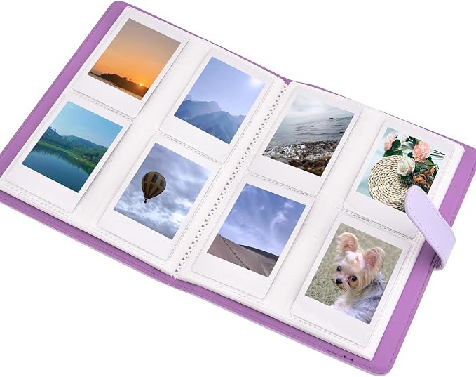 Sunmns Accessories Bundle Kit Compatible with Fujifilm Instax Mini 13 12 11 9 8 90 70 Instant Camera, Include Album, Film Stickers, Photo Frames, Hanging Frame, Strap (Purple) - Image 2