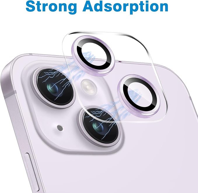 Dengduoduo 3 Pack Tempered Glass Camera Lens Protector for iPhone 14 6.1" & iPhone 14 Plus 6.7", Ultra HD, 9H Hardness, Anti-Scratch, Case Friendly, Easy to Install [No Affect on Night Shots] - Image 5