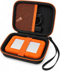 ALKOO Case for LaCie Rugged Mini 1TB/2TB/4TB/5TB External Hard Drive | Portable HDD Holder, Cable Pocket, SD Card Storage, for Photographers, Creators, Students, Office, Travel, Case Only, Sun by ALKOO