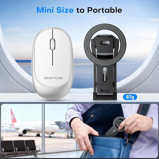OMOTON TP03 [Ultra-Slim] 360° Rotating for MagSafe Tripod Stand with Hook | Tripod for iPhone 17 & Android, Dual-Side Magnetic, 1/4" Screw, Fits Vlog, Gym, Travel Essential Accessories, Women Men Gift - Image 7