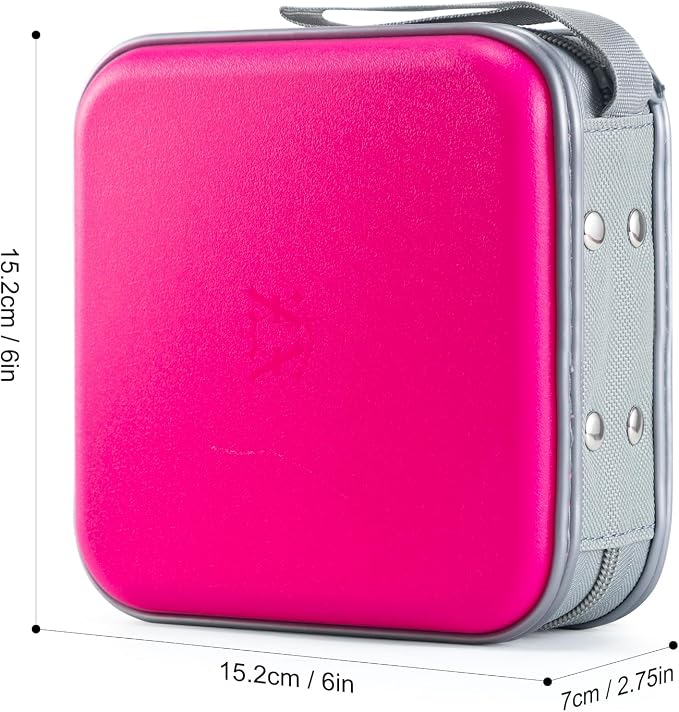 alavisxf xx CD Case, 48 Capacity Hard Plastic Zipper Disc Wallet for Car | DVD Holder, Portable Hand Strap, Anti-Slip Sleeves, Scratch-Resistant Sleeves, Disc Storage Organizer, for Home Office Travel - Image 2