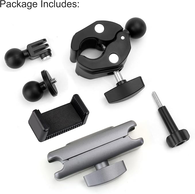 SOONSUN Super Clamp Camera Mount with Dual 360° Ballhead, Magic Arm & Phone Clip, Heavy Duty Clamp Mount for GoPro, Insta360, DJI Osmo, DSLR, iPhone, Bike Motorcycle Handlebar, Pole, Desk - Image 7