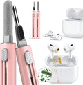 Inesore for AirPod Cleaning Kit, for Phone Earbuds Electronics (Pink) | Metal Tip, High-Density Soft Brush, Flocked Sponge Tip, 3 in 1 Design, Compact & Lightweight, Easy Operation, Easy to Carry by Inesore