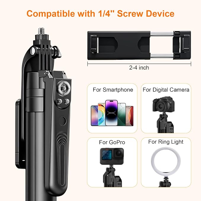 Auto Face Tracking Tripod for iPhone with Light and Remote Phone Stand | 360 Rotation Tripod that Follows Your Movement, No App, 71" Selfie Stick for Content Creator Vlog TikTok Live Stream - Image 8