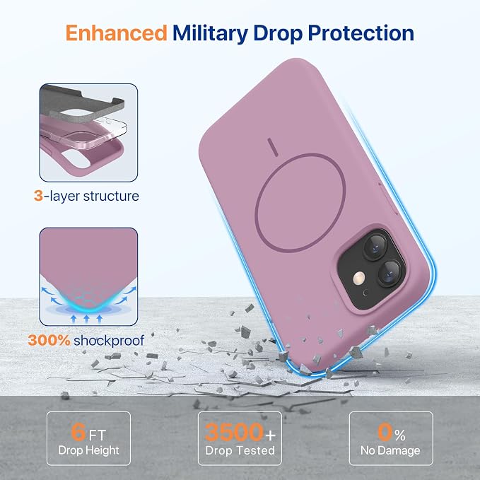 Miracase Magnetic for iPhone 12 Case/iPhone 12 Pro Case, Blackcurrant | Compatible with MagSafe, Anti-Scratch Microfiber Lining, Premium Silicone Shockproof Drop Protection Phone Case for 12/12 Pro - Image 4