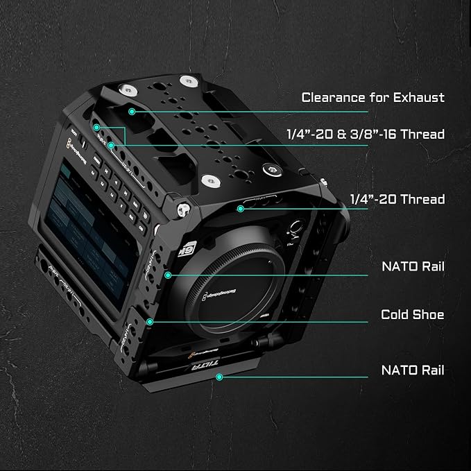 Tilta Camera Cage Pro Kit Gold Mount Compatible with Blackmagic Pyxis 6K/12K | Includes Full Cage, Top Handle, Gold Mount Battery Plate, Side Plate, Bottom Plate, 15mm Baseplate w/Rods, and Mini Tool | Gold Mount Pro Kit with 15mm LWS baseplate and Xen... - Image 4