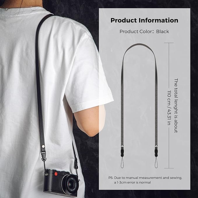 Leather Quick-Release thin camera Shoulder Strap for DSLR SLR | Genuine leather 1cm width 110cm length quick-release buckle 25g Neck Strap For Ricoh for Travel, Street, Outdoor Photography - Image 7