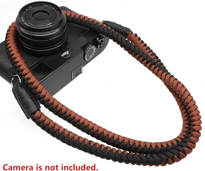 Paracord Camera Strap Long Camera Neck Shoulder Strap for SLR DSLR Digital Mirrorless Cameras 47inch/120cm Black Brown - Image 4