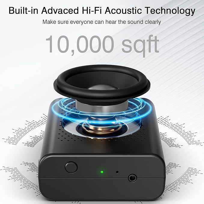 Wireless Voice Amplifier with Wireless Lavalier Microphone, PA System, Portable Cordless Omnidirectional Clip On Mic with Speaker for Teachers, Tour Guide, Lecture, Conference, Fitness Instructors - Image 2