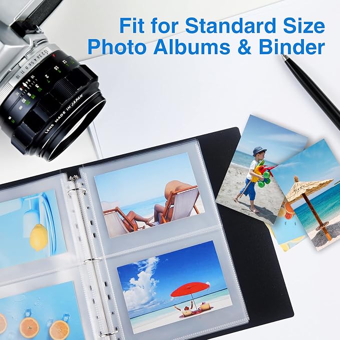 Sooez 30 Pack 5x7 Photo Sleeves for 3 Ring Binder, Hold 120 Pictures | Heavy Duty Plastic Binder Sleeves, Photo Album Refill Pages, Acid Free Archival Page Protector, Binder Inserts for Postcard - Image 7