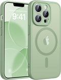 FNTCASE for iPhone 13 Pro Max Case, Fit for Magsafe, Full Camera Protection | Translucent Matte Magnetic Phone Back, 14FT Military Grade Drop Proof, Slim Shockproof Protective Cover, Light Moss by FNTCASE