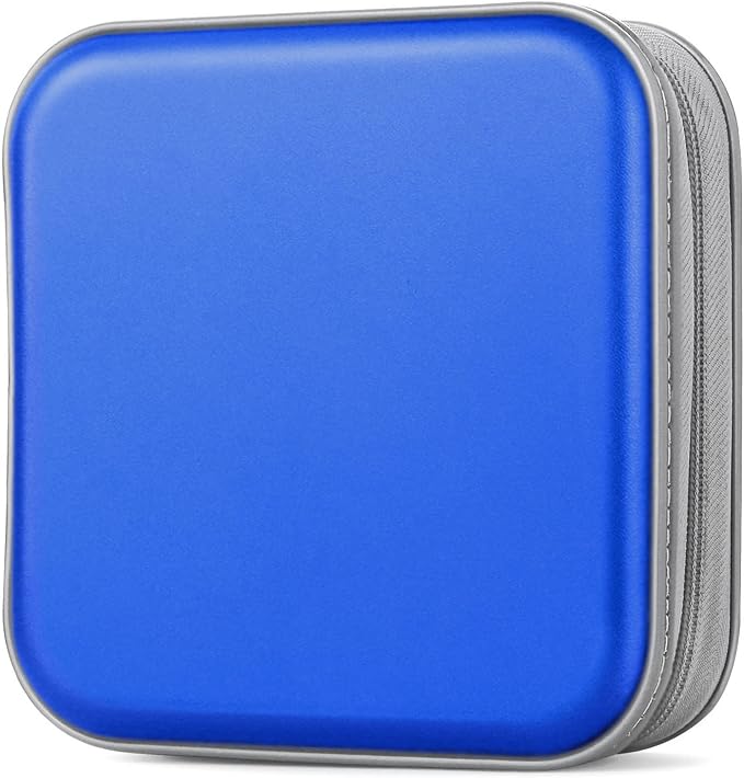 CD Case, DVD Case Wallet Holder Binder 48 Capacity CD/DVD Cases Storage Holder Binder Organizer Wallet Book for Car Home Travel (Blue) by Bivisen