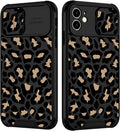 (2in1 for iPhone 11 Case Leopard for Women Luxury Phone Cover Black Cheetah Animal Print Design with Slide Camera Cover Protective Pattern Cute Cases for iPhone 11 6.1'' by Goocrux