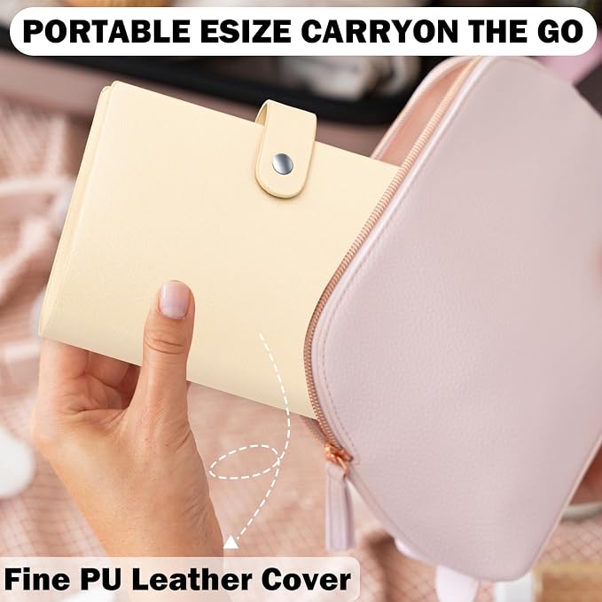 2 Pack Small Photo Albums 5x7 Pictures, 104 Photos Total, Beige | Leather Cover, Buckle Design, Acid-Free Pages, Top-Loading Pockets, Compact Carry, Photos Postcards & Artwork - Image 6