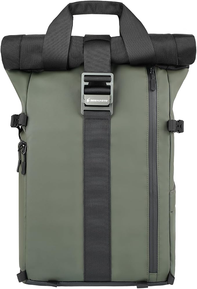 Camera Backpack for Photographer DSLR SLR Waterproof Camera Bag with Laptop Compartment Tripod Holder Roll Top Photographer Case for Hiking Traveling by Besnfoto