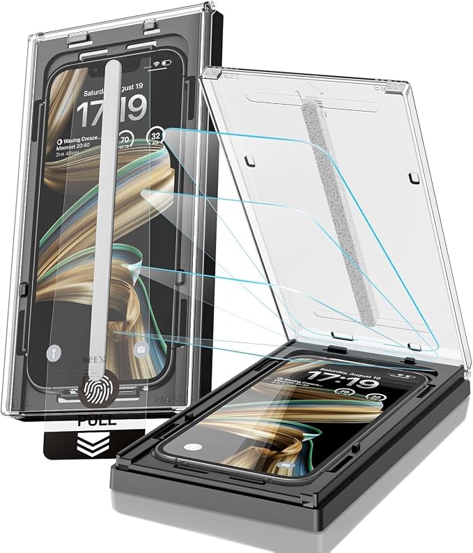 EZ-GLAZ-4 Pack for iPhone Air Screen Protector (6.5") HD Clear | 12FT Military Grade Shatterproof, TOP 9H+ Tempered Glass Film with Flawless Fit Box, Scratch Resistant, Bubble-Free by EZ-GLAZ