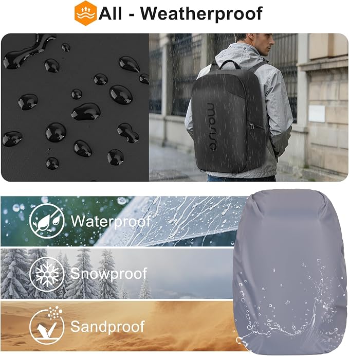 MOSISO Camera Backpack, Full Back Access Photography Backpack, Black | DSLR/SLR/Mirrorless Waterproof Camera Bag with Tripod Holder&Laptop Compartment&Rain Cover Compatible with Canon/Nikon/Sony - Image 4