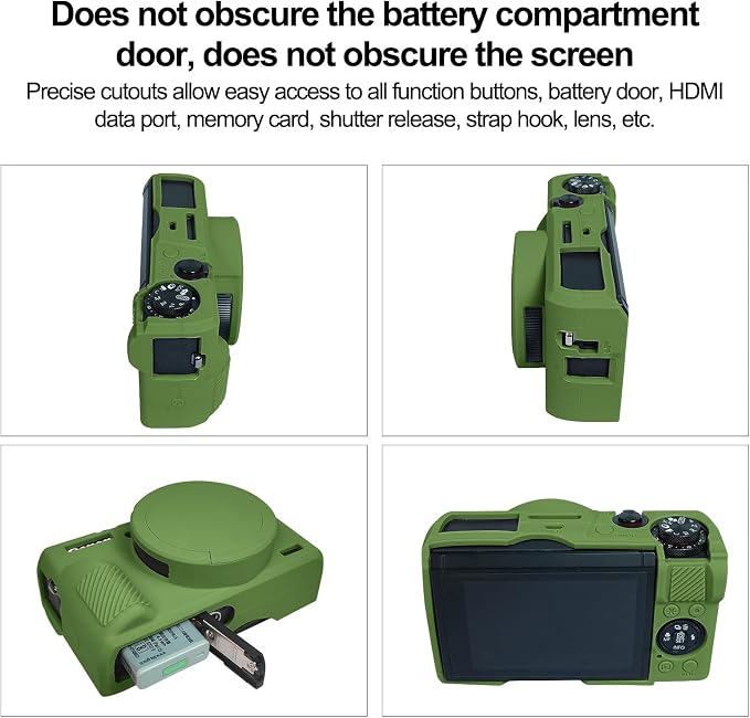 Easy Hood Camera Case Cover for Canon Powershot G7X Mark III Camera(Green) | With Removable Lens Cover,Soft Silicone Protective Case,Anti-Scratch,Slim Fit,Enhanced Grip,Lightweight Camera Accessories - Image 5