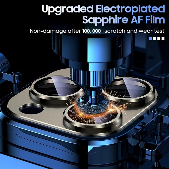 Uyiton for iPhone 15 Pro/iPhone 15 Pro Max Camera Lens Protector | Not Easy to Break, Strong Adsorption, Case-Friendly, Metal 9H Sapphire Glass Rear Camera Screen Cover, Natural Titanium - Image 6